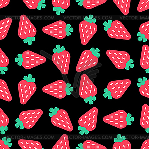 Strawberry pattern seamless. Berry background. - vector clip art