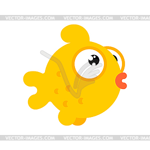 Goldfish cartoon style . Gold Fish Sea animal . oc - vector clip art