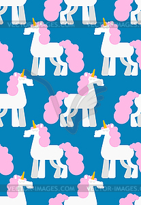 Unicorn pattern seamless. Background Magic horse - vector image