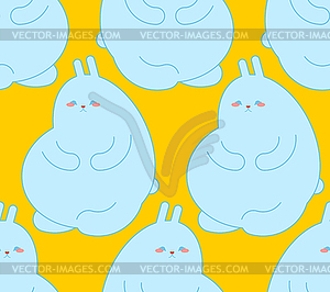 Fat rabbit pattern seamless. Thick hare - vector clipart