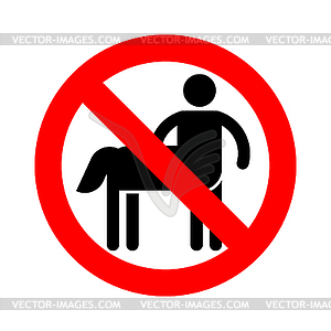 Stop Centaur. Red prohibitory sign Half man half - vector clip art