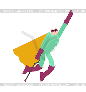 Grandmother superhero fly. Super Grandma. - vector clip art