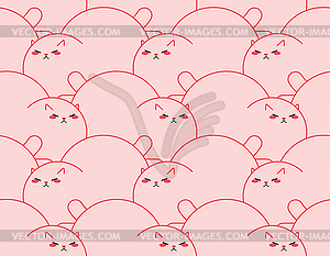 Fat cat pattern seamless. Thick pet background. Cut - vector clipart