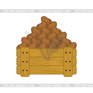 Картофель в деревянной коробке. Картофель для продажи на - изображение векторного клипарта