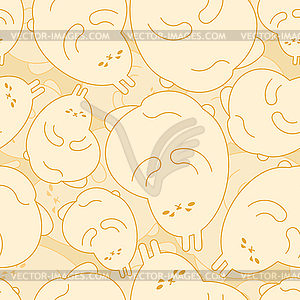 Fat rabbit pattern seamless. Thick hare - vector image