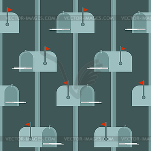 Mailbox pattern seamless. Box for letters for stree - vector image