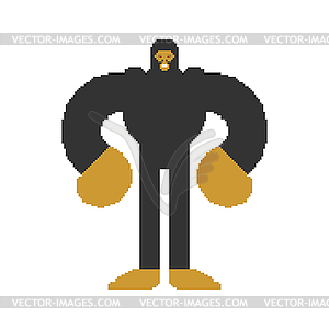 Yeti pixel art. Bigfoot pixelated. abominable - vector clipart