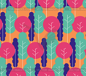 Forest cartoon pattern seamless. Wildlife - vector image