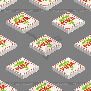 Шаблон коробки для пиццы бесшовные. Фаст-фуд фон - изображение в векторе