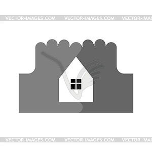 House of fingers logo. Housebuilding symbol. icon - vector clipart