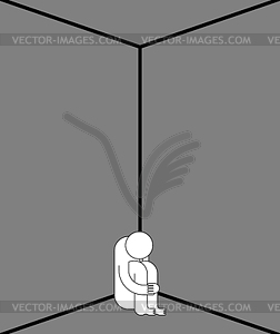 Плач в углу. Боль и грусть Оскорбление и страх - изображение в векторе / векторный клипарт