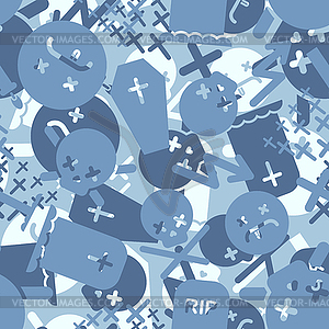 Death blue Military camouflage pattern seamless. - vector clipart