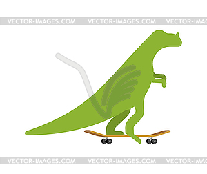 Ceratosaurus dinosaur on skateboard. Dino - vector image