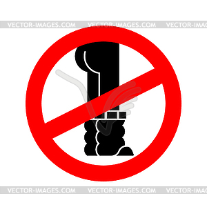 Stop Down pants. Red road Forbidding sign. Ban - vector clipart