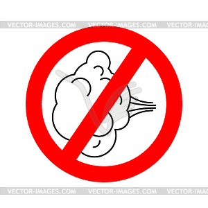 Stop Fart. Red road Forbidding sign. Ban Farting - vector clipart