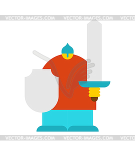 Russian hero warrior. knight made in Russia - vector clipart