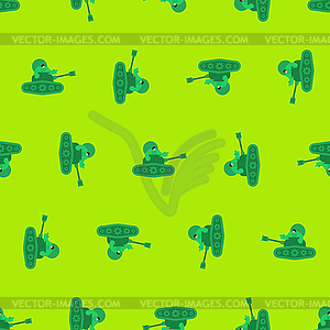 Cartoon tank and trooper pattern seamless. Children - vector image