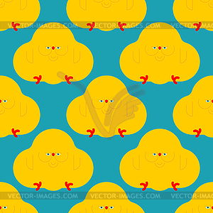 Fat chicken pattern seamless. Small chicken chick - vector clipart