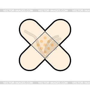 Medical Adhesive . emergency patch band. illustra - vector clipart