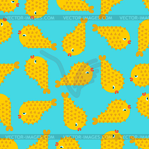 Fish hedgehog pattern seamless. sea animal - vector image