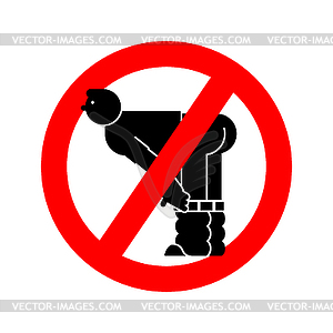 Stop ass. Red road Forbidding sign. Ban Man show ass - vector clip art