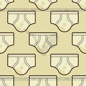 Dirty panties pattern seamless. Unclean shorts - vector image