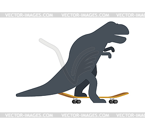 Tyrannosaurus on skateboard. Dino Skateboarder. T - vector clipart