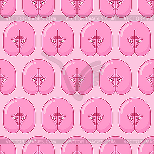 Angry Ass pattern seamless. Evil fanny background. - color vector clipart