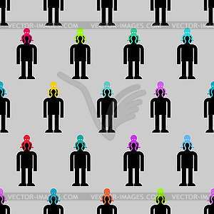 Mind control background. Alien Octopus on head - vector clip art