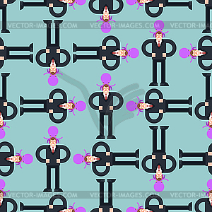 Mind control background. Alien Octopus on head - vector clipart