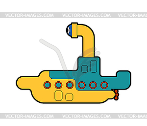 Submarine cartoon . Ship for underwater diving. i - vector clipart