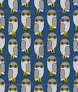 Owl pattern seamless. eagle-owl flat background . - vector image