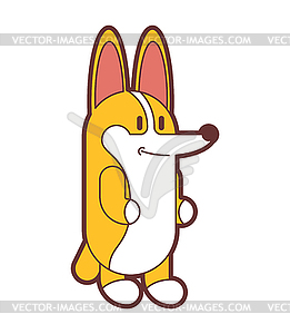 Corgi cartoon . small dog cute pet - vector image