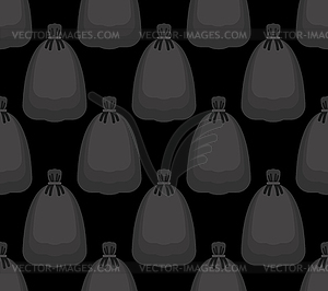 Garbage bag pattern seamless. rubbish black sack - vector clipart