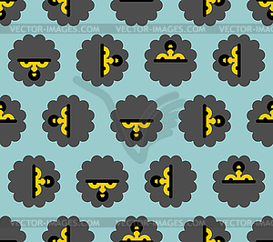 Caveman face pattern seamless. Prehistoric man - vector clipart