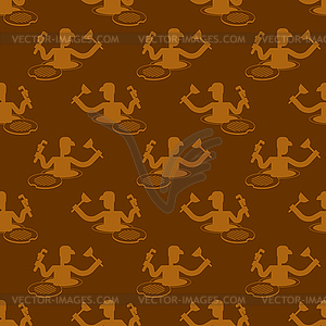 Plumber pattern seamless. Working in Sewer - royalty-free vector clipart