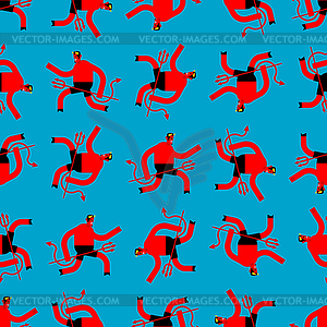 Satan pattern seamless. Devil background. Demon - vector clipart
