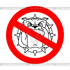 Stop angry dog. Red road Forbidding sign. Ban - vector image