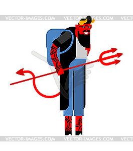 Devil Hipster . Satan Fashionable look. Demon - vector image