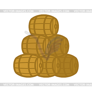 Wooden barrel pile . cask   - vector image