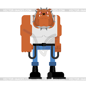 Hooligan dog. bully bulldog. ruffian pet - vector clipart