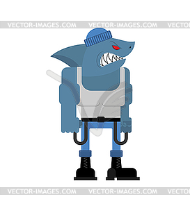 Hooligan Shark. bully Water predator. ruffian - stock vector clipart