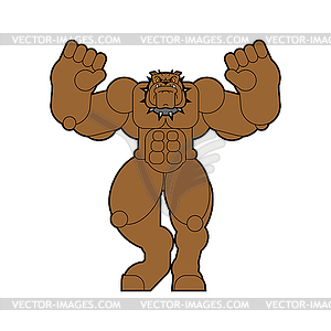 Strong dog. Powerful bulldog. pet bodybuilder. - vector image