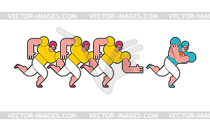American football player. Athlete action sport - vector EPS clipart