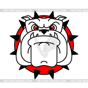 Guard dog face. Angry dog head sign - vector clip art