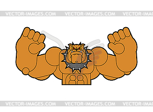 Strong dog. Powerful bulldog. pet bodybuilder. - vector image