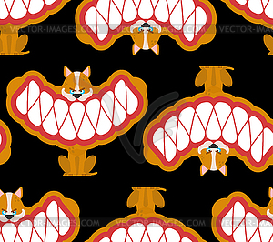 Little angry dog pattern seamless. small Pet Teeth - vector image