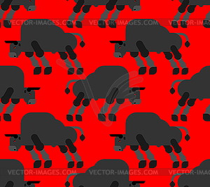 Bull pattern seamless. ox background. texture - royalty-free vector clipart