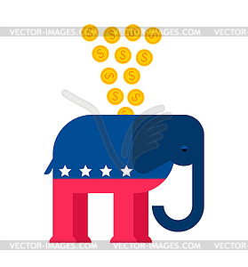 Слон копилка Республиканская партия США - клипарт в векторе / векторное изображение