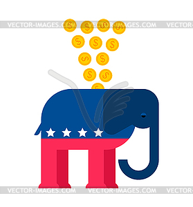 Elephant moneybox Republican party USA - vector clipart